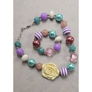 Girl's (Lot Of 6) Holiday Chunky Beaded Necklaces. Some‎ W/Matching Bracelets